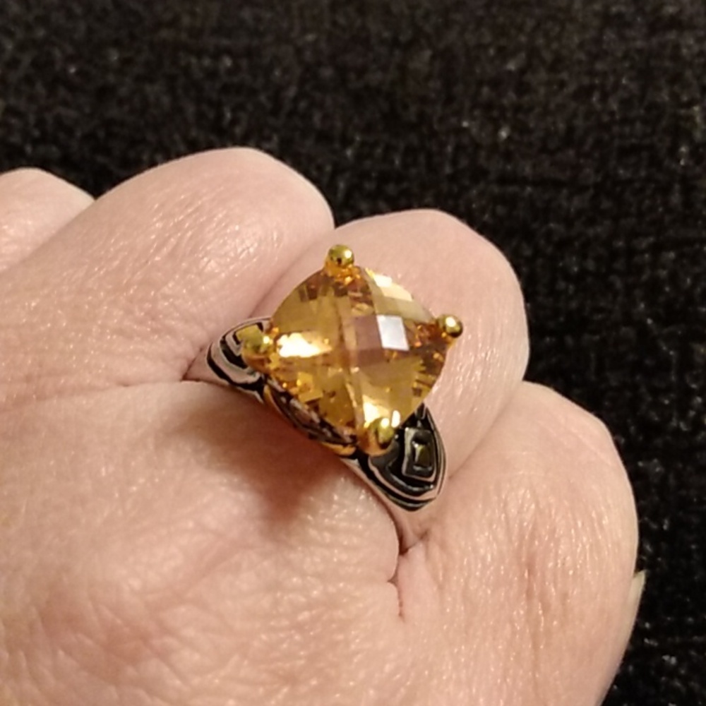 Citrine silver ring